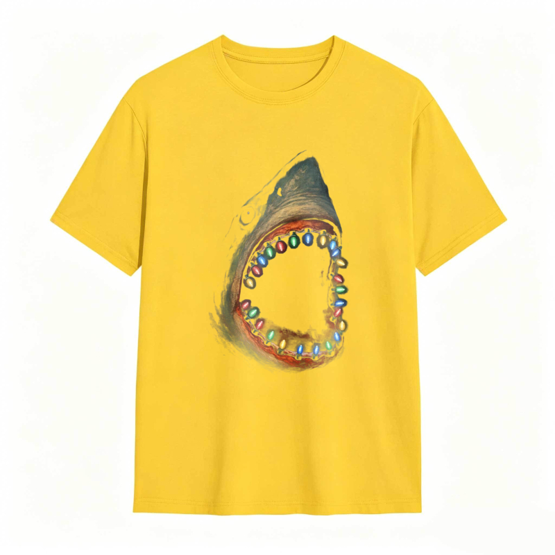 Shark With Colorful Teeth Pattern Unisex Classic T-shirt