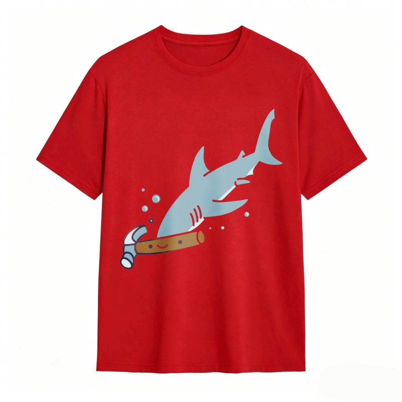 Shark With Hammer Pattern Unisex Classic T-shirt