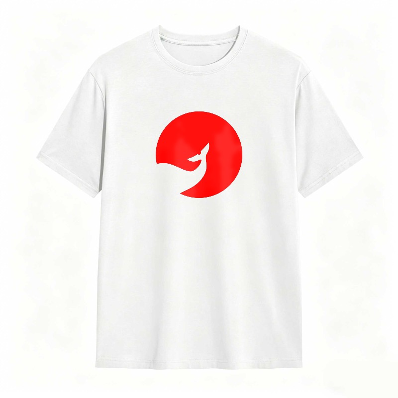 Red Circle With White Bird Silhouette Unisex Classic T-shirt
