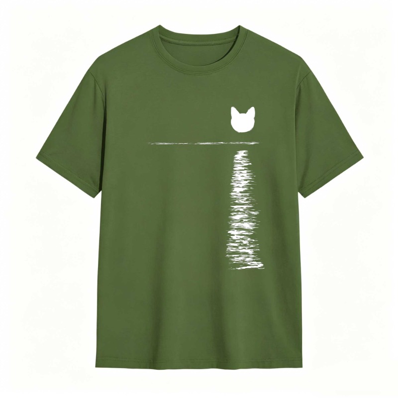 Cat Face And Tail Pattern Unisex Classic T-shirt
