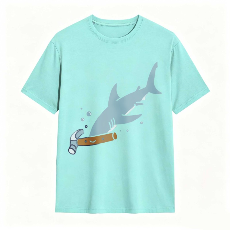 Shark With Hammer Pattern Unisex Classic T-shirt