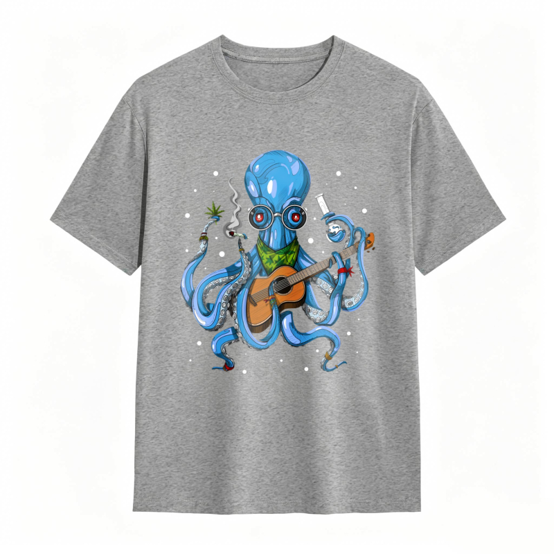 Octopus Playing Guitar With Lab Glassware Unisex Classic T-shirt