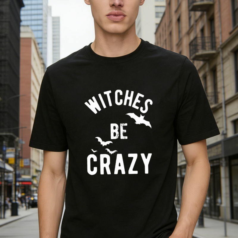 Witches Be Crazy With Bats Halloween Graphic T-shirt