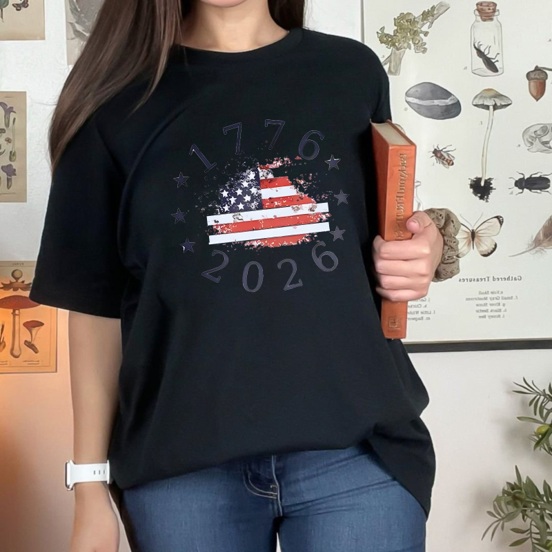 American Flag 1776 2026 Independence Day T-shirt