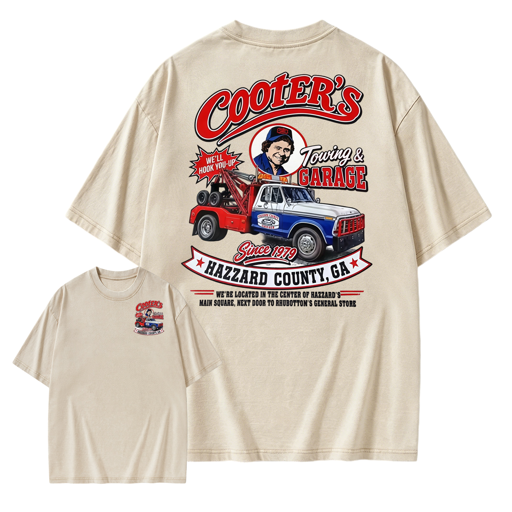 Cooter's Towing Dukes of Hazzard Movie Washed T-Shirt