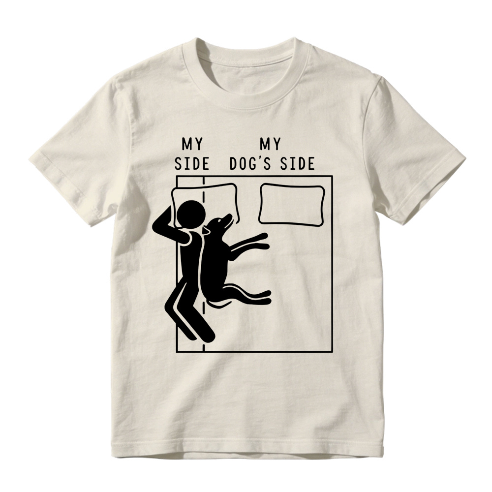 Funny Dog Owner My Side My Dogs Side Graphic T-Shirt,Novelty Dog Lover Quote Top