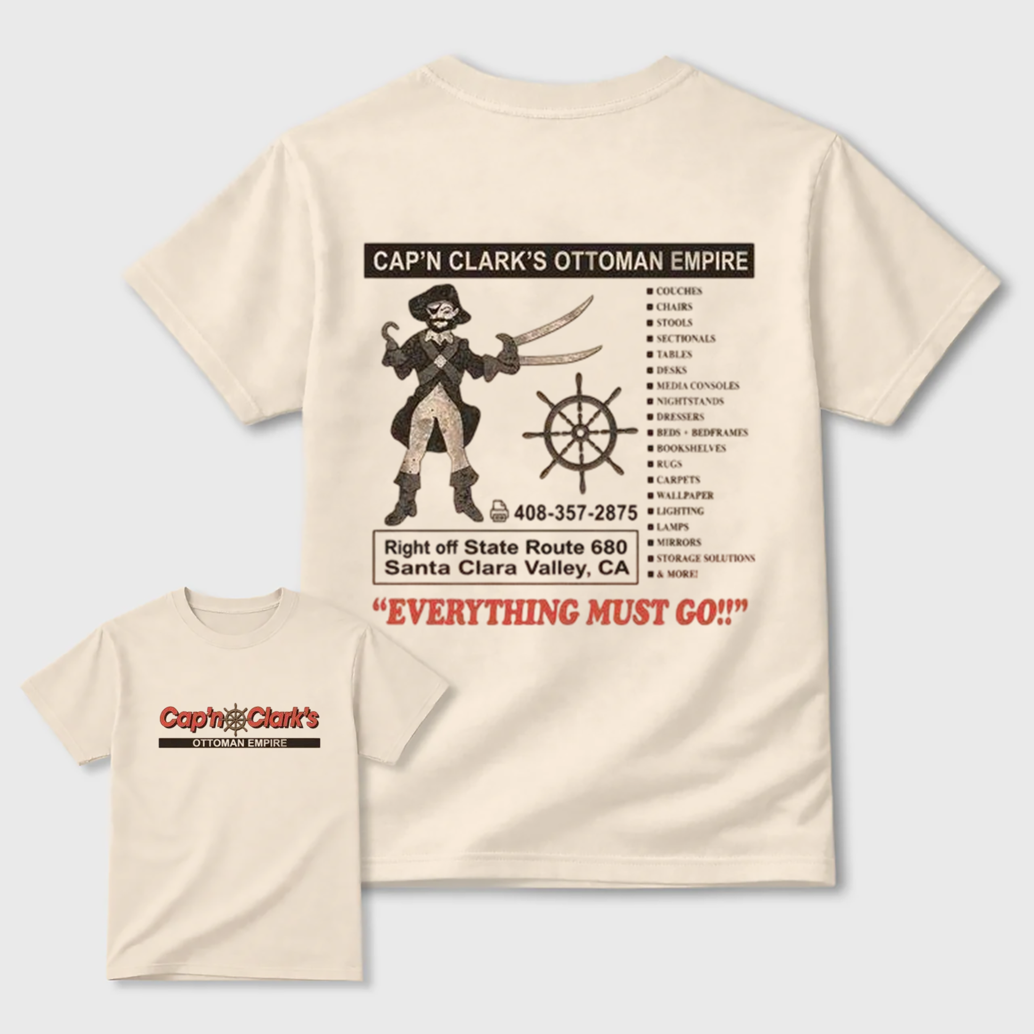 Retro Cap’n Clark’s Ottoman Empire Shirt, Vintage Furniture Store Graphic Tee, Backrooms Horror Movie Inspired T-shirt, Unisex Tee for Fan
