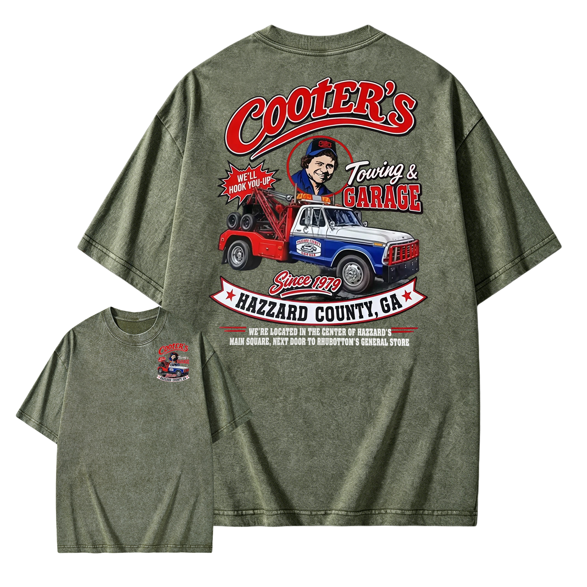 Cooter's Towing Dukes of Hazzard Movie Washed T-Shirt