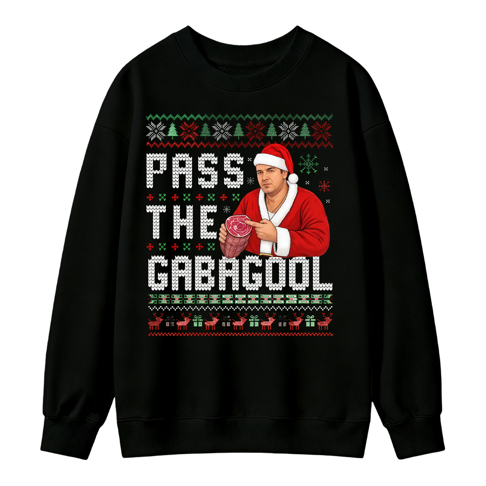 P4ss The G4b4g00l Christmas Sweatshirt, S0pr4n0s Inspired Ugly Xmas Sweater