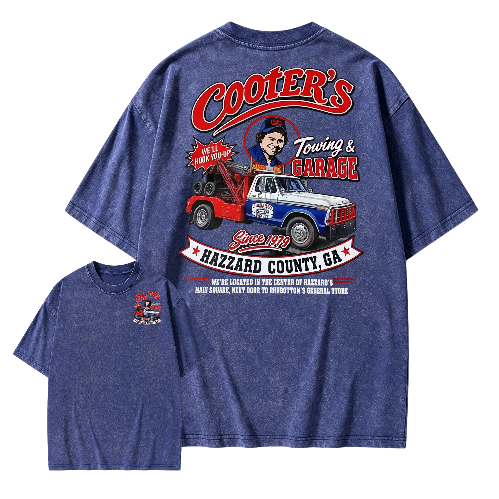 Cooter's Towing Dukes of Hazzard Movie Washed T-Shirt