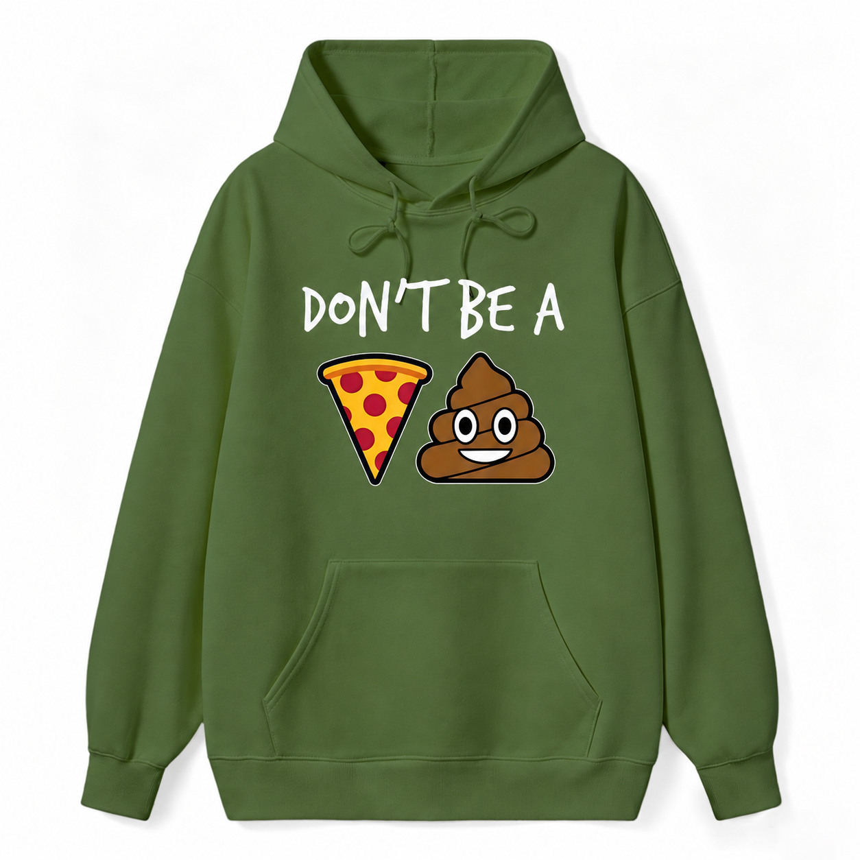 "Don't Be a Pizza My Heart" Graphic with Cartoon Pizza & Poop, Funny Pizza Lovers Hoodie