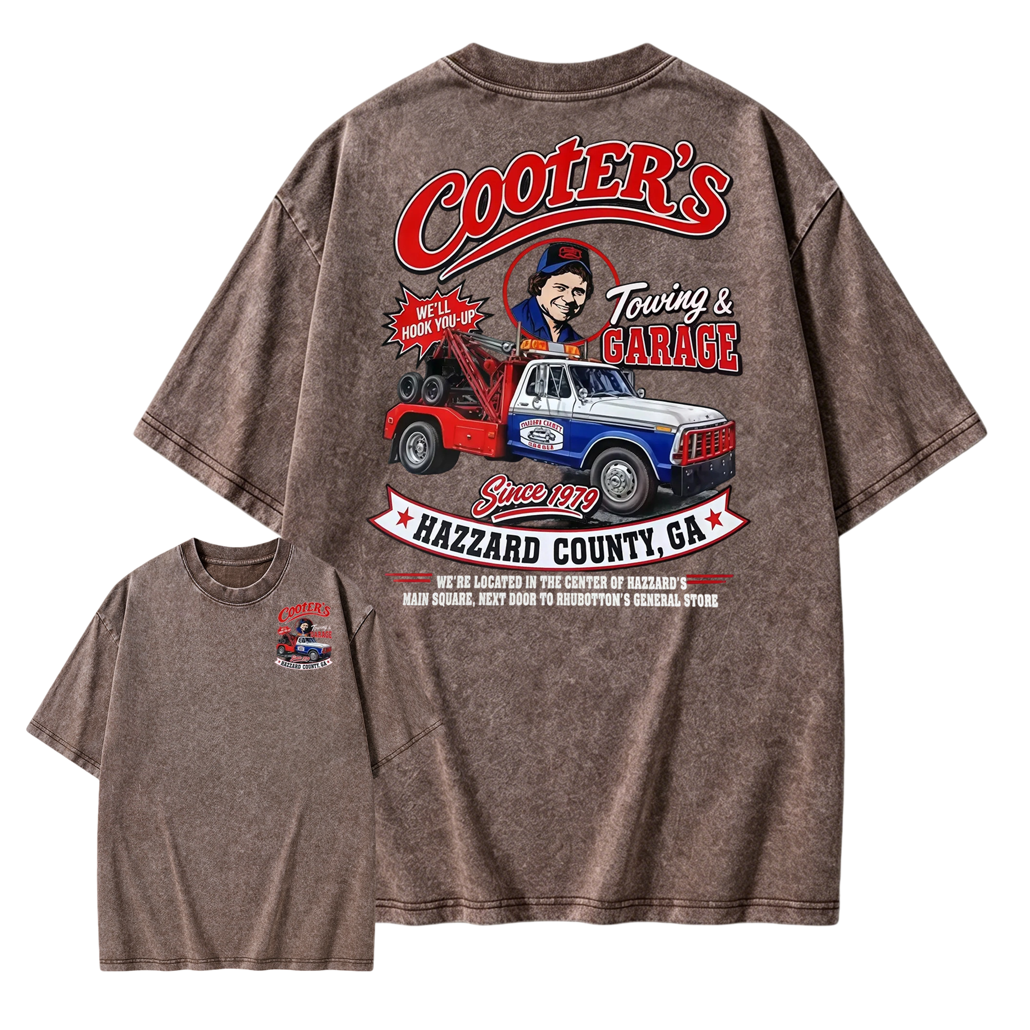 Cooter's Towing Dukes of Hazzard Movie Washed T-Shirt