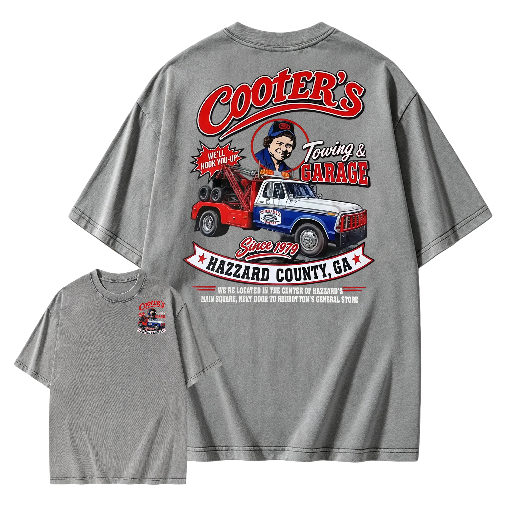 Cooter's Towing Dukes of Hazzard Movie Washed T-Shirt