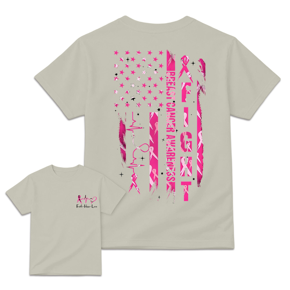 Women's Breast Cancer Awareness Graphic T-Shirt with Pink Ribbon & "Empowerment" Design