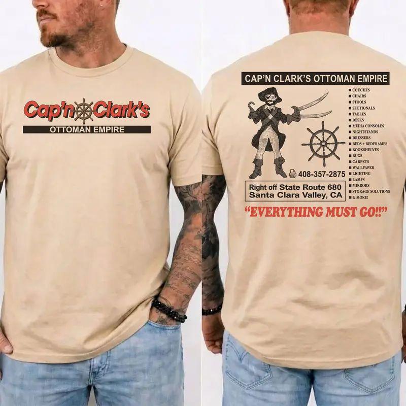 Retro Cap’n Clark’s Ottoman Empire Shirt, Vintage Furniture Store Graphic Tee, Backrooms Horror Movie Inspired T-shirt, Unisex Tee for Fan