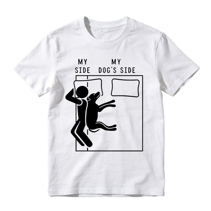 Funny Dog Owner My Side My Dogs Side Graphic T-Shirt,Novelty Dog Lover Quote Top