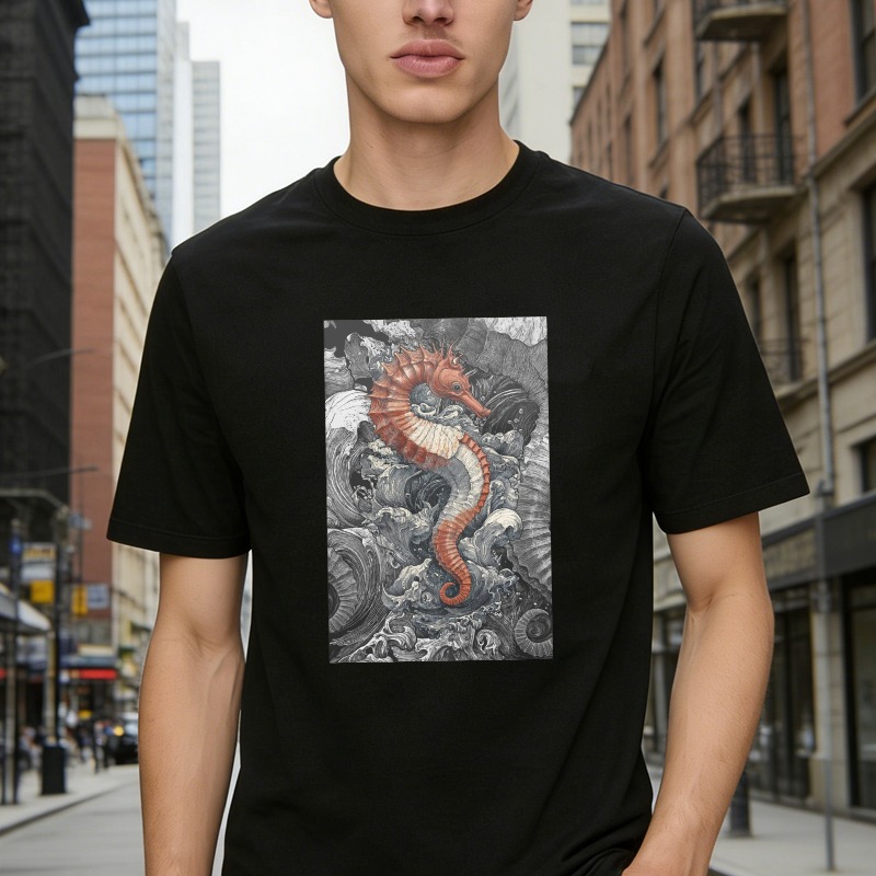 Seahorse Ocean Waves Art Unisex Classic T-shirt