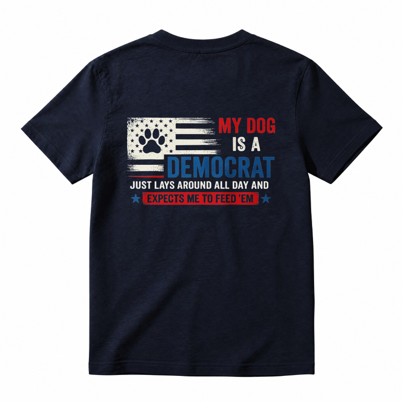 My Dog Is A Democrat Paw Print American Flag Unisex Classic T-shirt