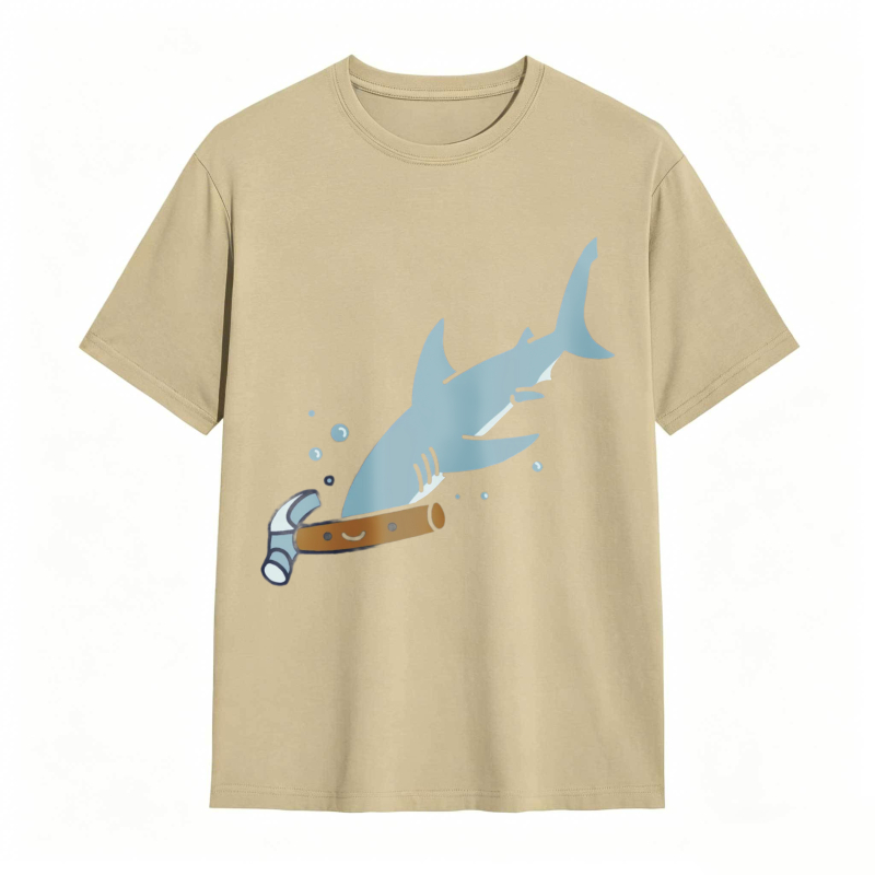 Shark With Hammer Pattern Unisex Classic T-shirt
