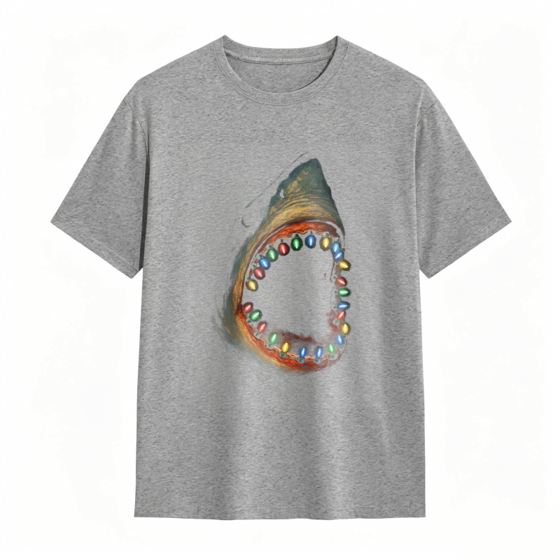 Shark With Colorful Teeth Pattern Unisex Classic T-shirt