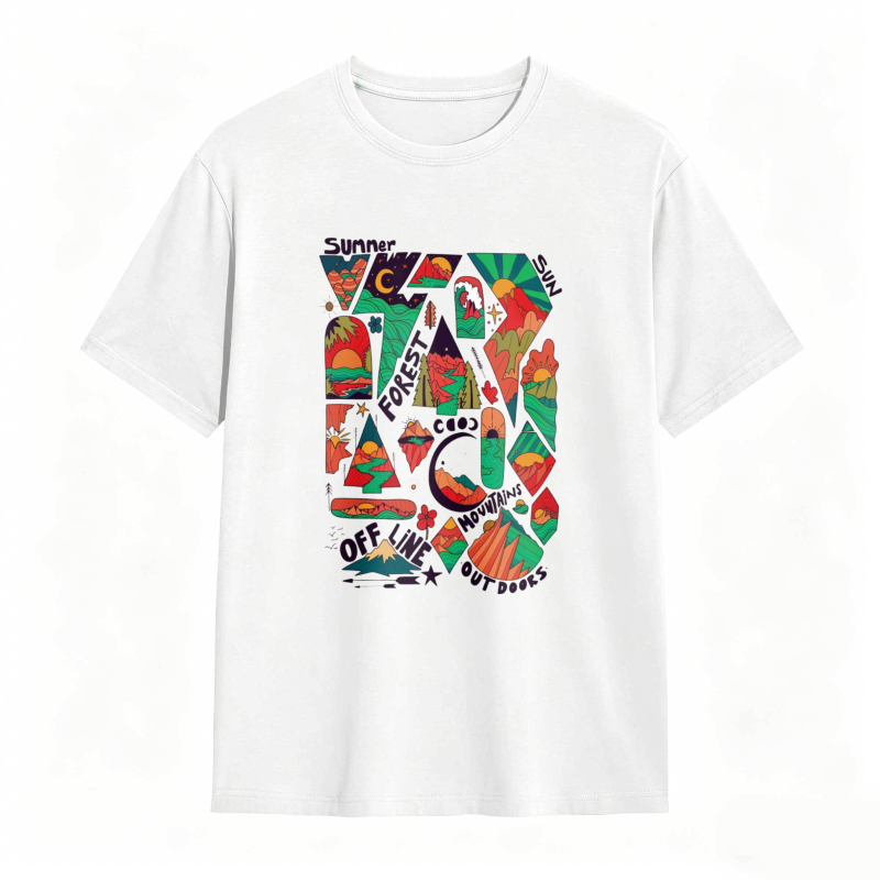 Summer Sun Forest Mountains Outdoor Adventure Nature Landscape Unisex Classic T-shirt