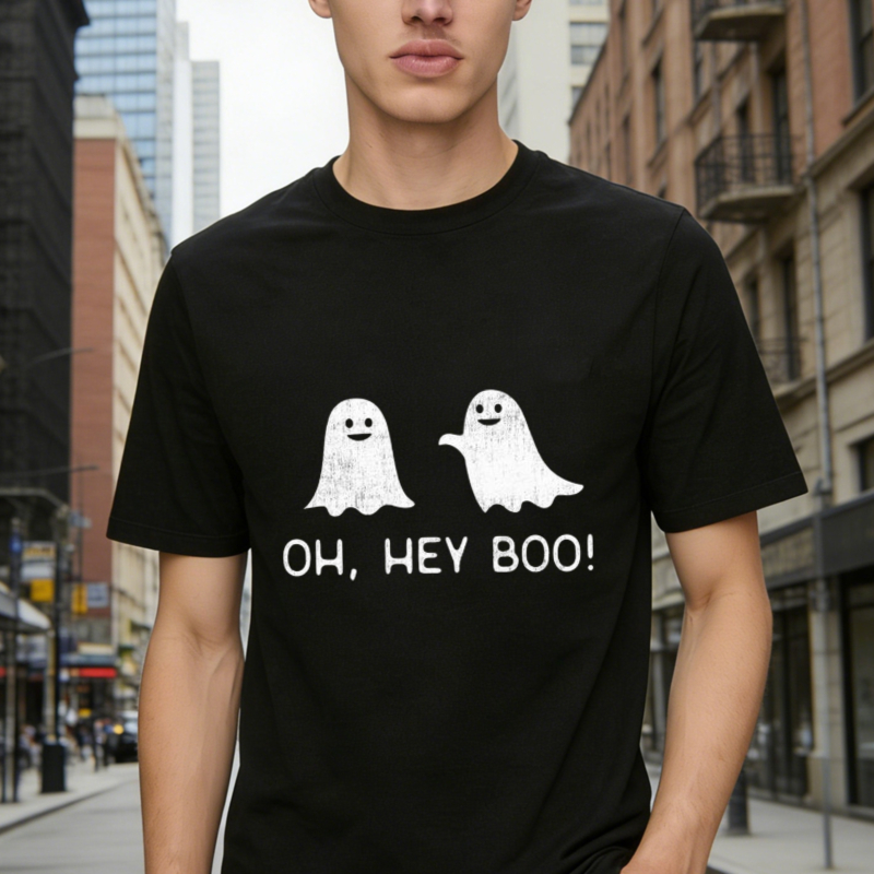 Cute Ghosts Oh Hey Boo Halloween Funny Graphic T-shirt