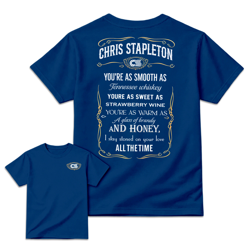 Chr1s St4pleton Inspired Graphic T-Shirt, "Tennessee Whiskey" Country Song Lyrics Tee, Vintage Western Rodeo Outfit, Country Music Fan Gift