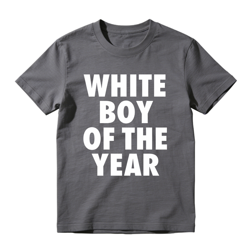 WHITE BOY OF THE YEAR SHIRT - Man Menswear Oversized Tshirt Streetwear Casual Classic Cotton Shortsleeve