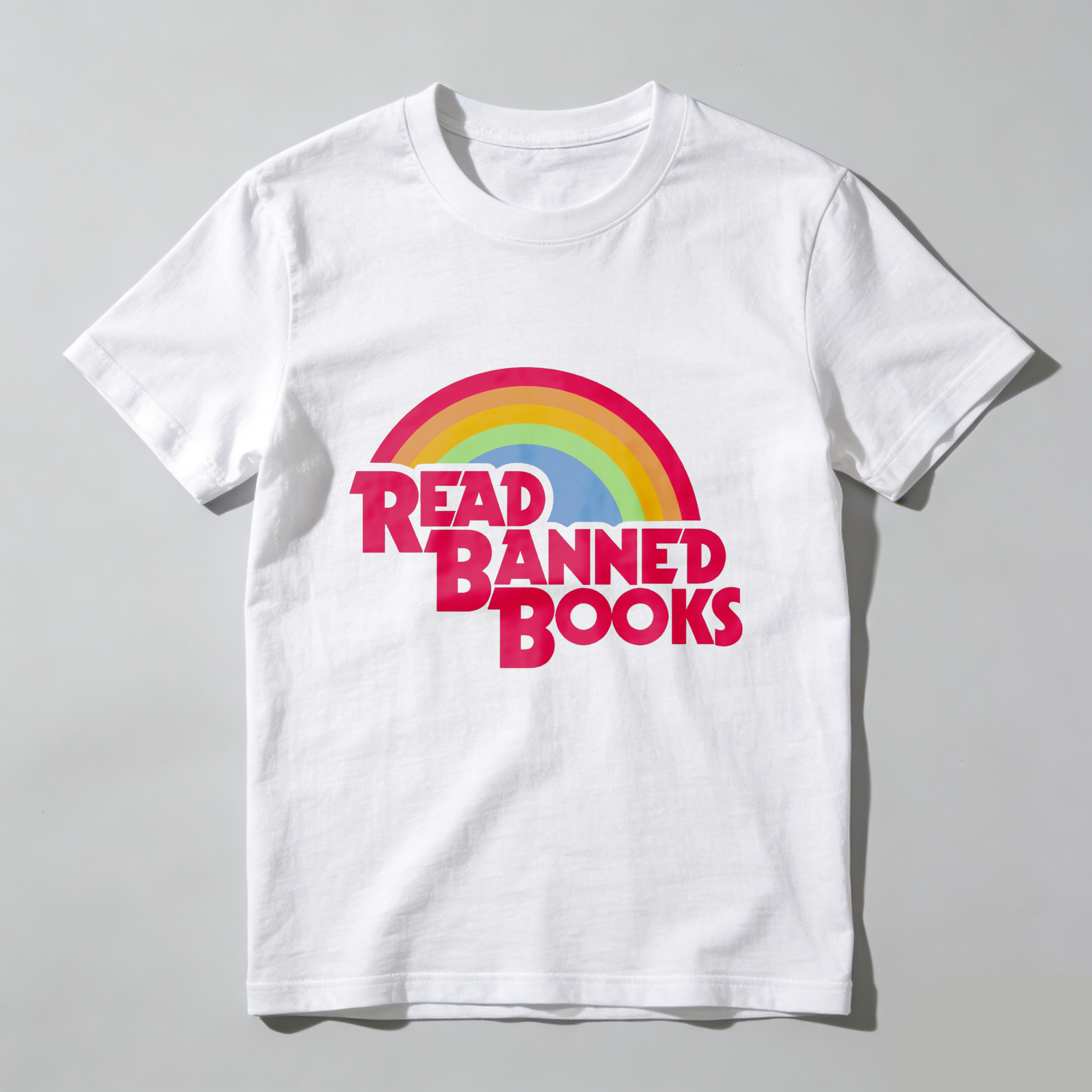 Wardrobecart Read Banned Books Rainbow Design Tshirt