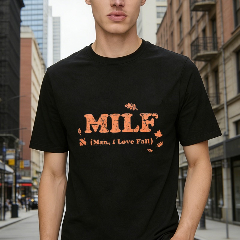 Man I Love Fall Autumn Leaves Humor Graphic T-shirt