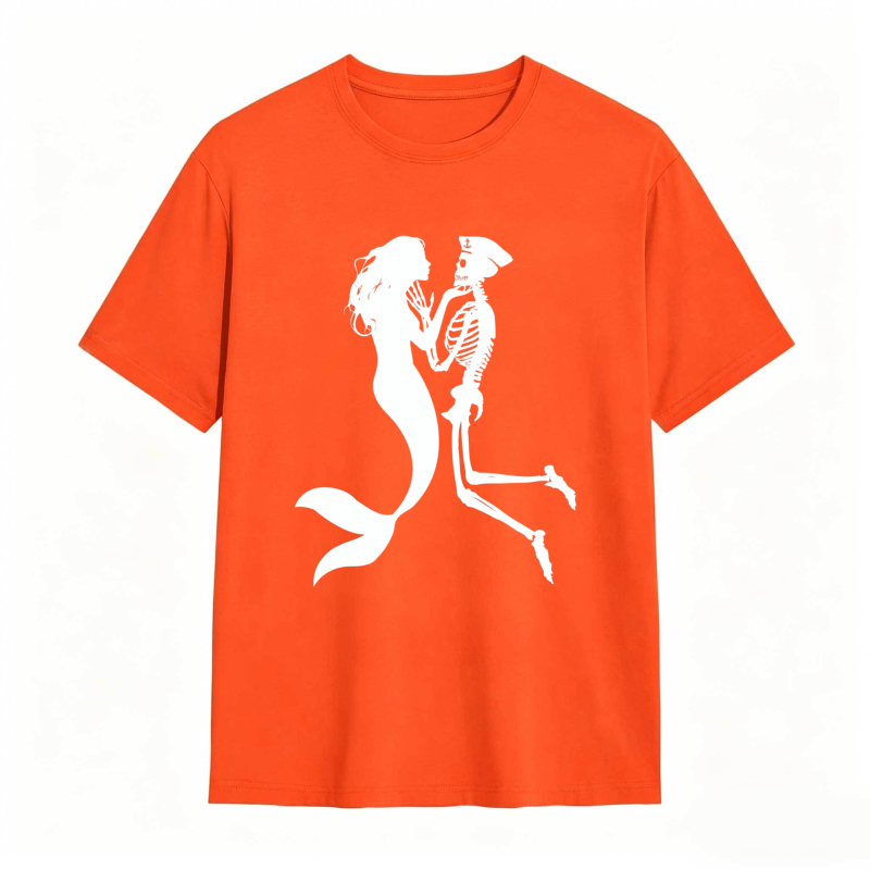 Mermaid And Skeleton Dancing Silhouette Unisex Classic T-shirt