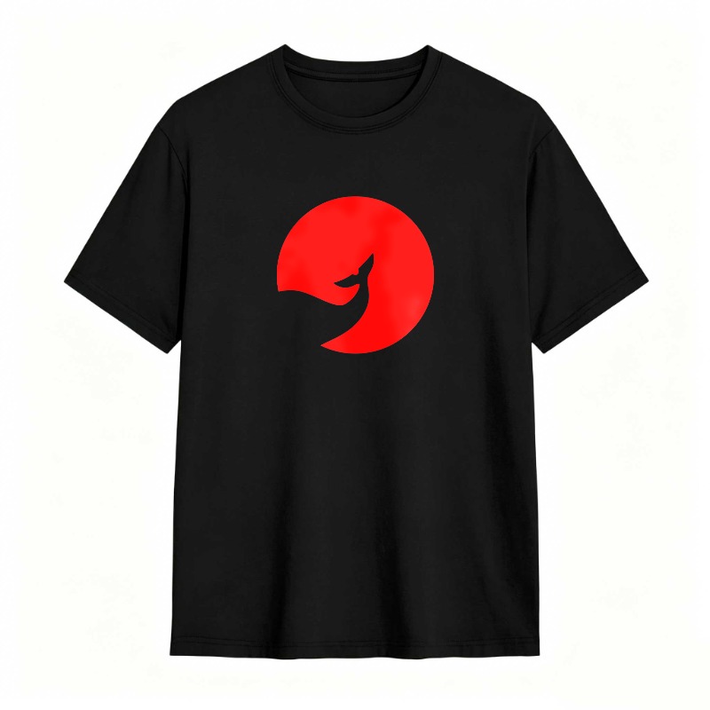 Red Circle With White Bird Silhouette Unisex Classic T-shirt