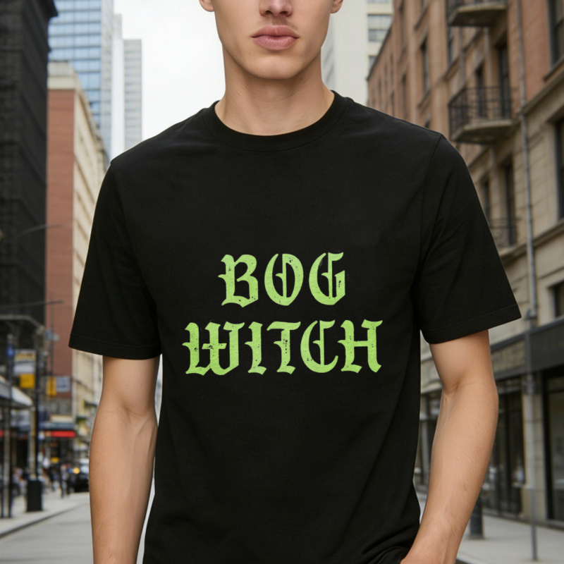 Bog Witch Gothic Text Graphic T-shirt