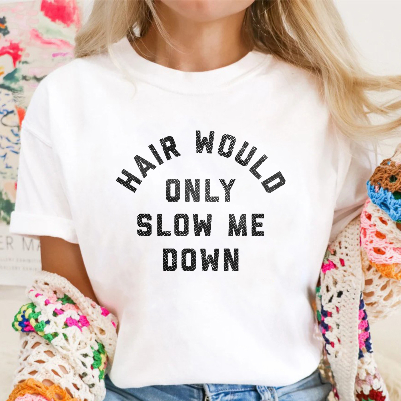 Hair Would Only Slow Me Down Mens Funny Graphic Tee