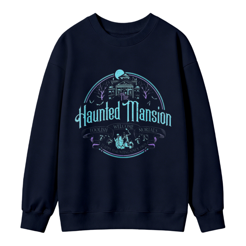 Haunted Mansion Gothic Horror House Moon Skeletons Sweatshirt