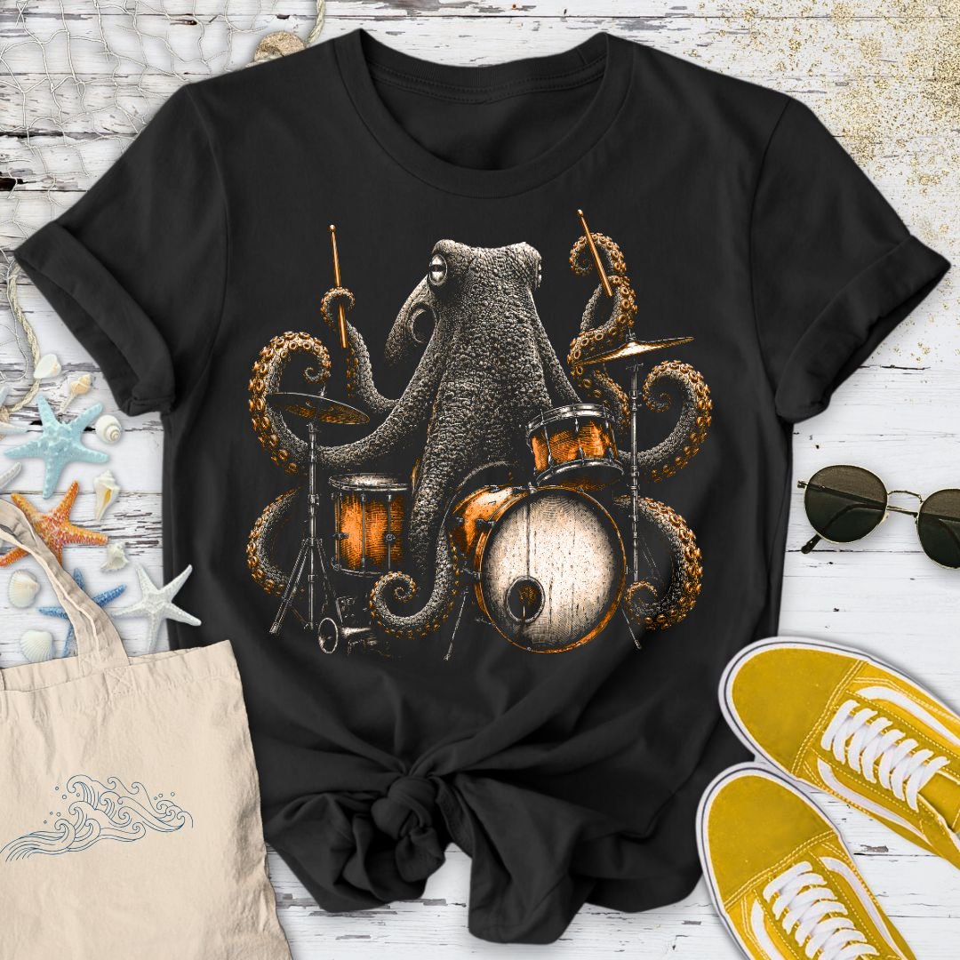 Wild Octopus Drummer T-Shirt