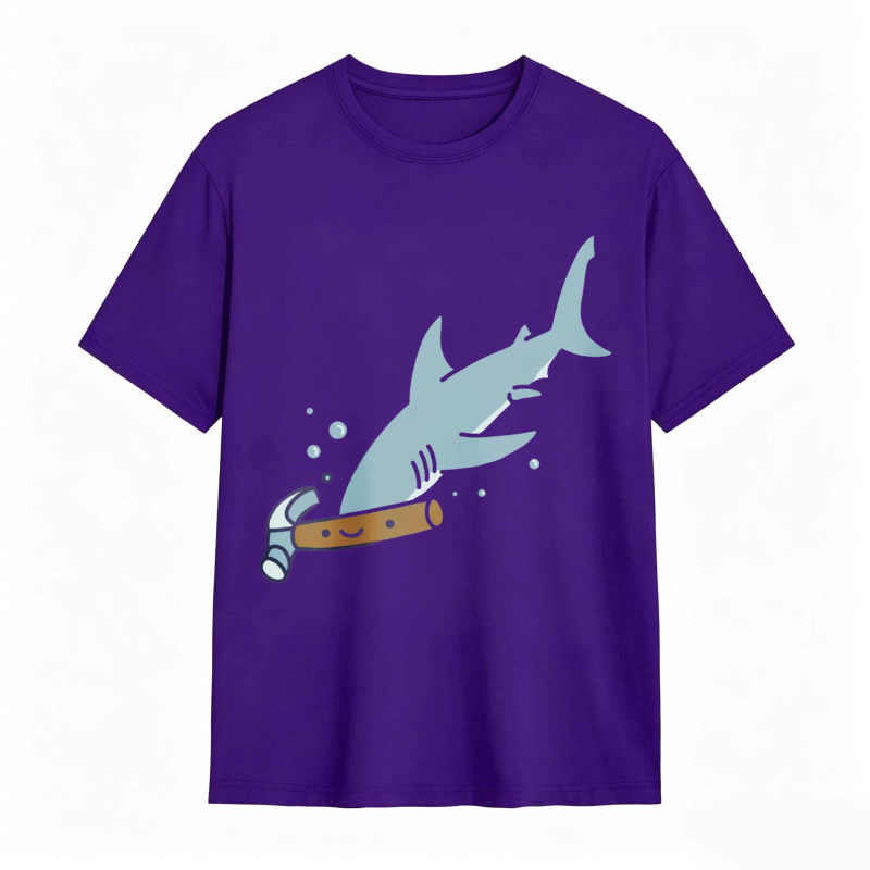 Shark With Hammer Pattern Unisex Classic T-shirt
