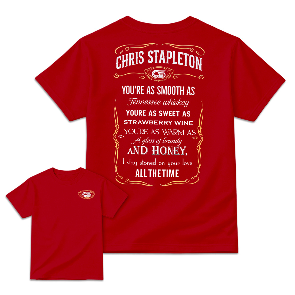 Chr1s St4pleton Inspired Graphic T-Shirt, "Tennessee Whiskey" Country Song Lyrics Tee, Vintage Western Rodeo Outfit, Country Music Fan Gift