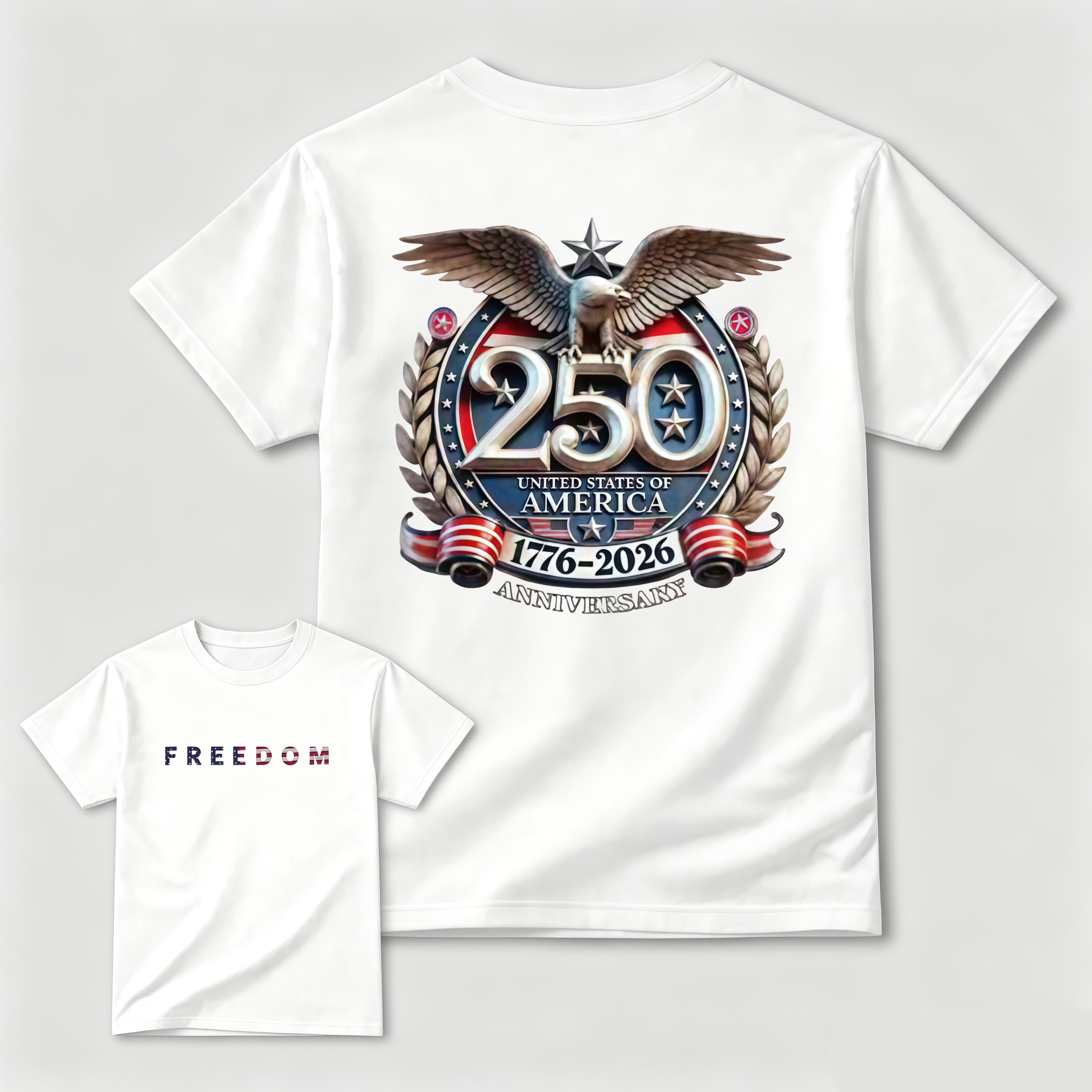 American 250th Anniversary Eagle Freedom Graphic T-Shirt