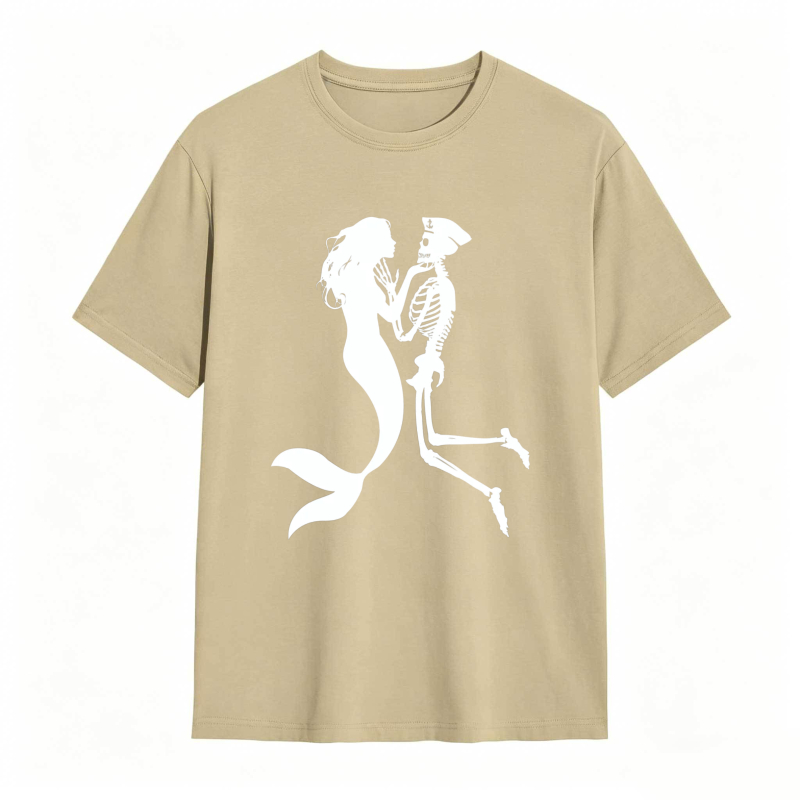 Mermaid And Skeleton Dancing Silhouette Unisex Classic T-shirt