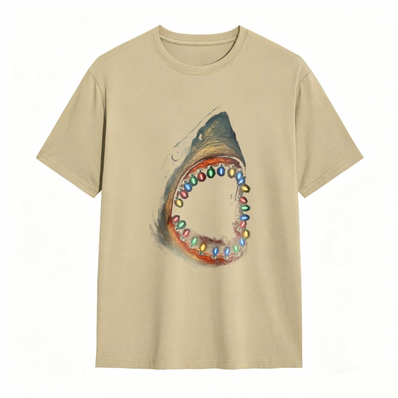 Shark With Colorful Teeth Pattern Unisex Classic T-shirt