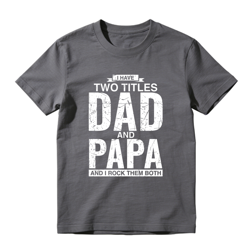 Cool Dad And Papa Double Title Rocking T-Shirt For Awesome Fathers