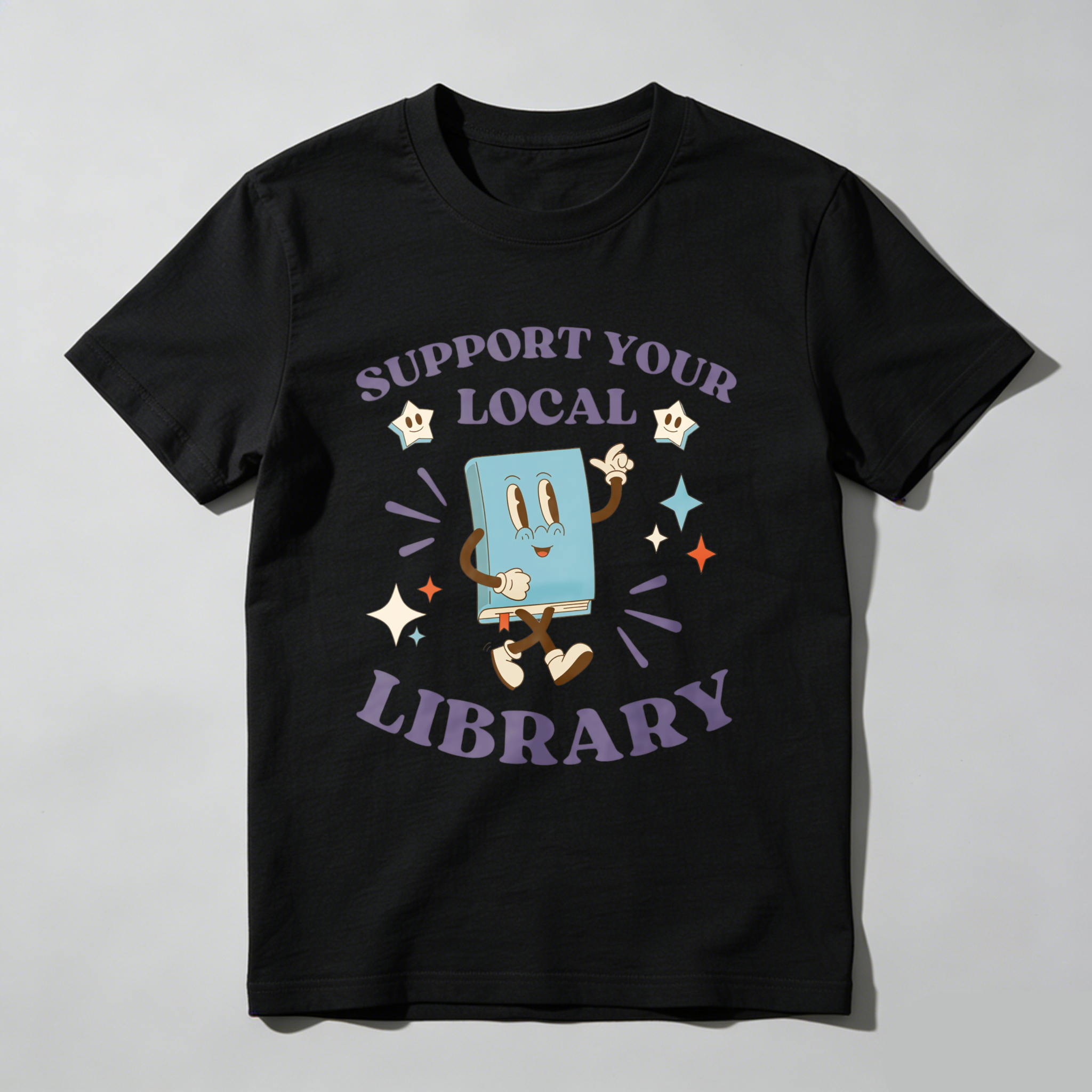 Wardrobecart Support Your Local Library Book Character Tshirt