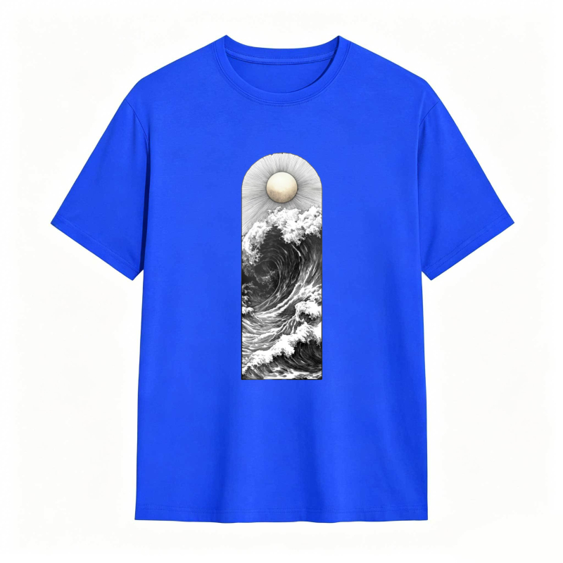 Wave And Moon Arch Design Unisex Classic T-shirt