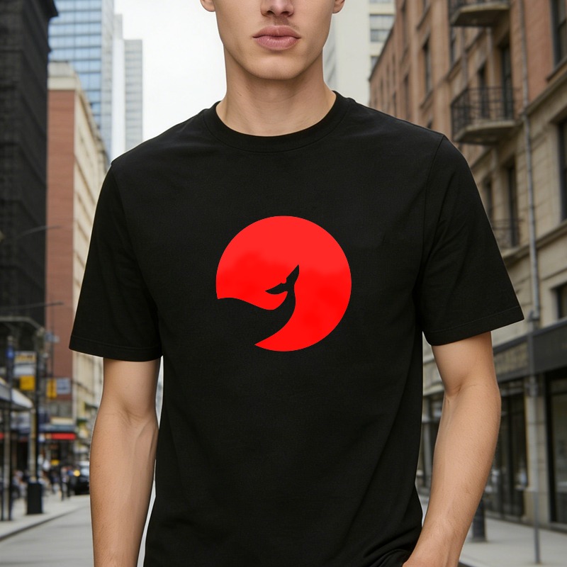 Red Circle With White Bird Silhouette Unisex Classic T-shirt