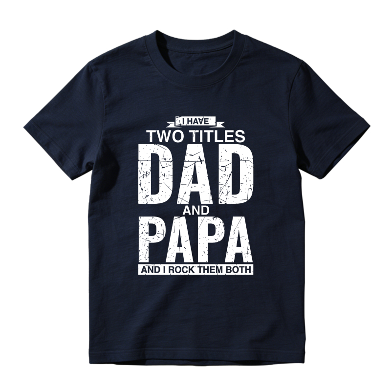 Cool Dad And Papa Double Title Rocking T-Shirt For Awesome Fathers