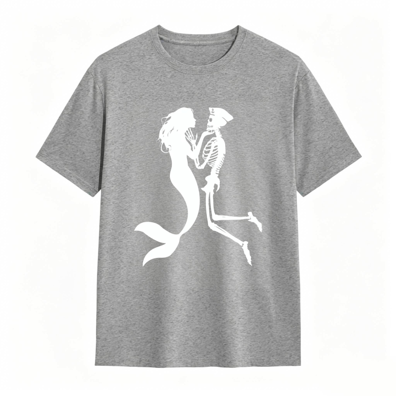 Mermaid And Skeleton Dancing Silhouette Unisex Classic T-shirt