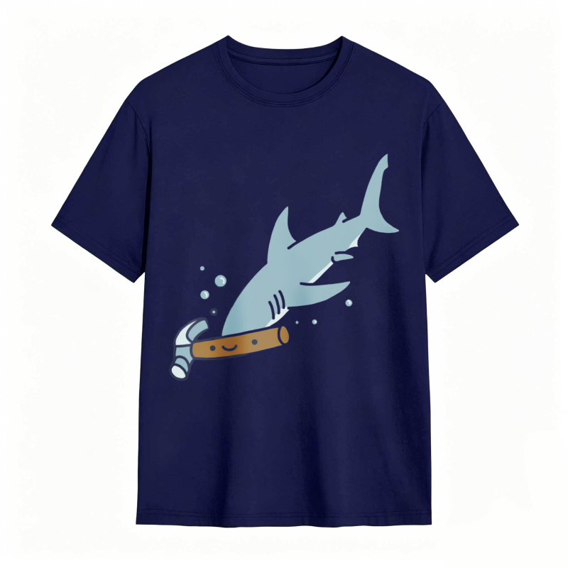 Shark With Hammer Pattern Unisex Classic T-shirt