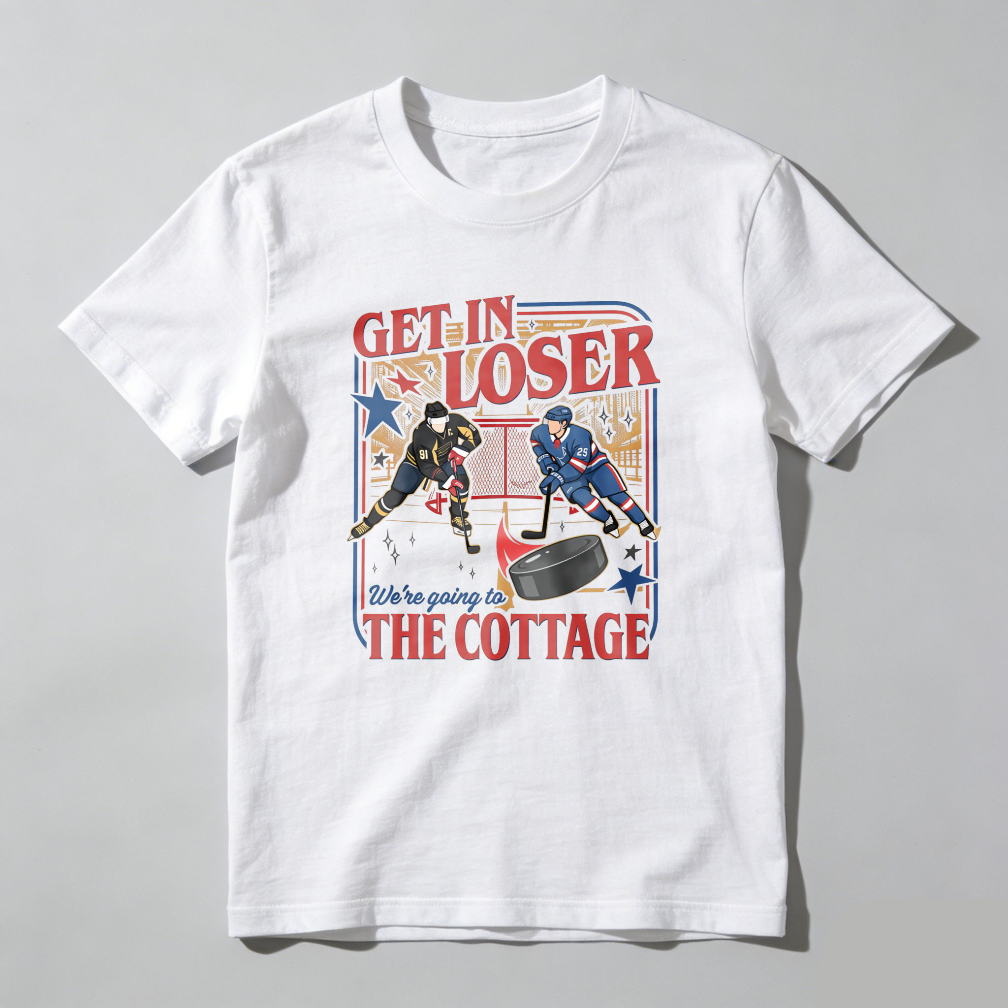 Wardrobecart Get In Loser We're Going To The Cottage Tshirt 100% cotton