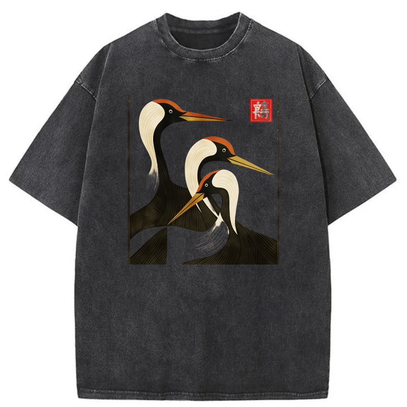 Three Storks With Red Seal tshirt 100% cotton